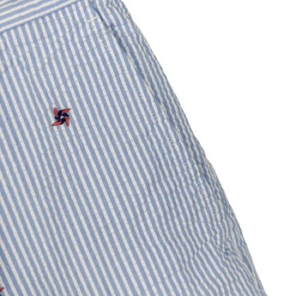 Brooks Brothers Men’s Size 35 Blue and White Pleated Seersucker Bermuda Shorts - Picture 5 of 9